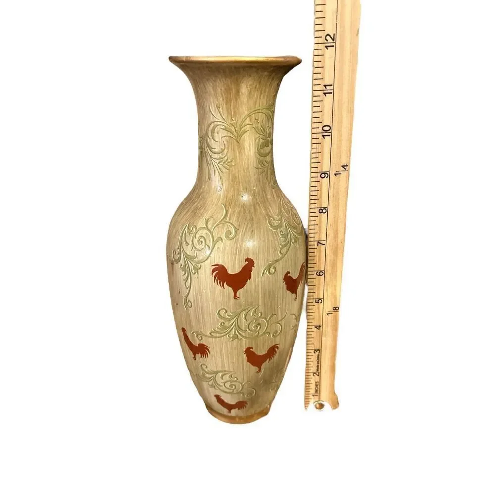 Rooster Decor lazy Susan vase and cherry tree